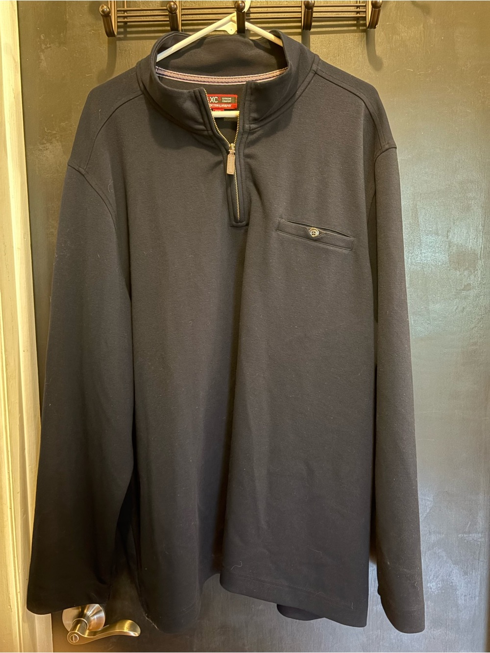 Johnston & Murphy XC4 Extreme Comfort Performance Pullover Quarter Zip Navy 4XL